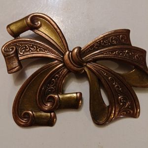 Vintage 1950's Bronze and Brass Bow Brooch/Pin